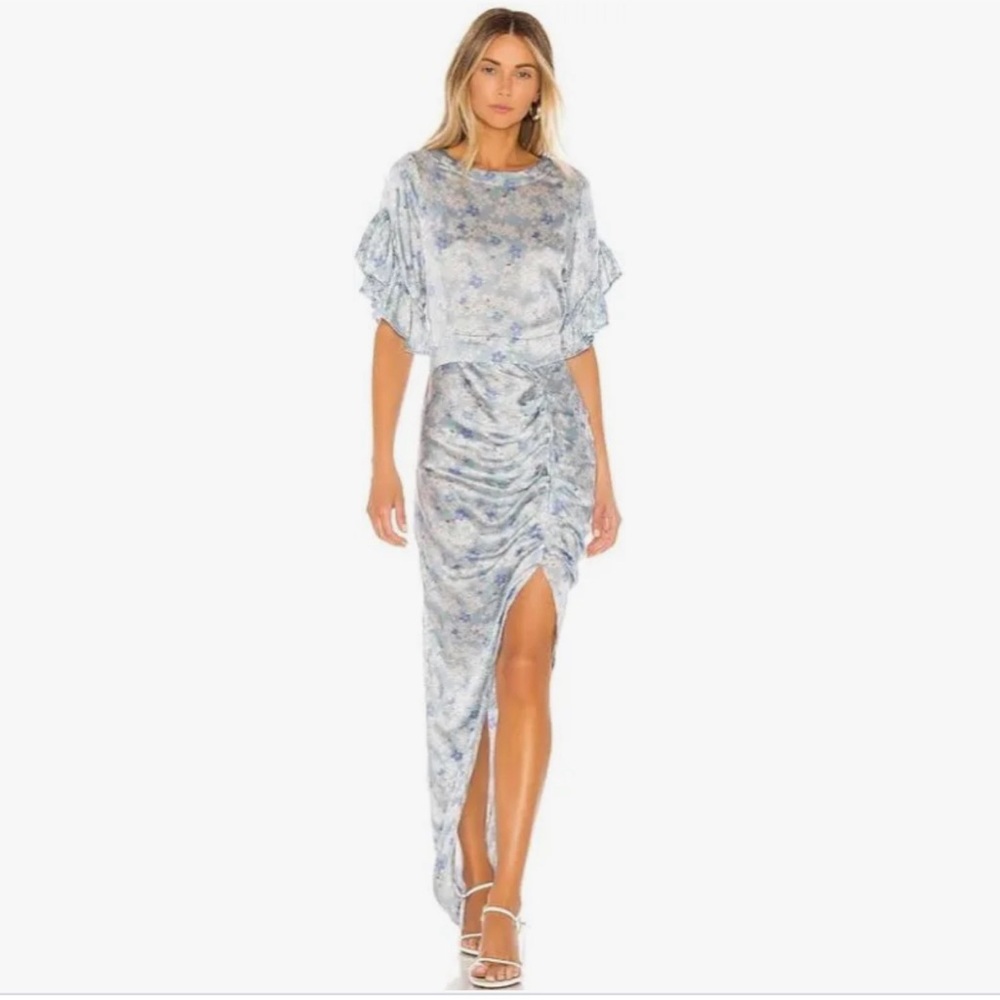 ACACIA Blue Cherry Luau Silk Maxi Dress